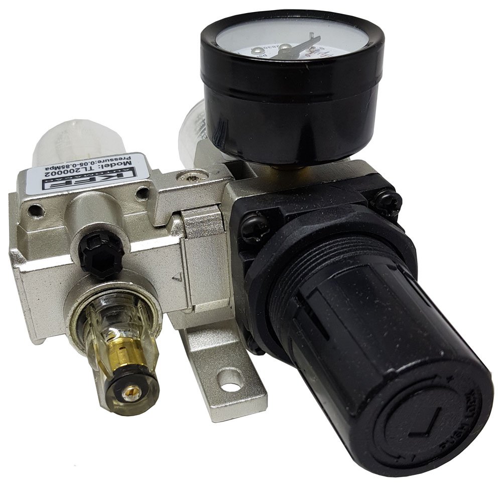 CONJUNTO LUBRIFIL 1/4 KFF COPO TRANSPARENTE TAMANHO MINI 0-10 BAR DRENO MANUAL-TC201002