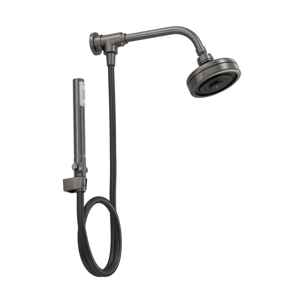 Kit Chuveiro Deca Acqua Plus com Fleíivel PVC e Ducha Manual Dark Antracite 1990.GFMT.STDKIT.N