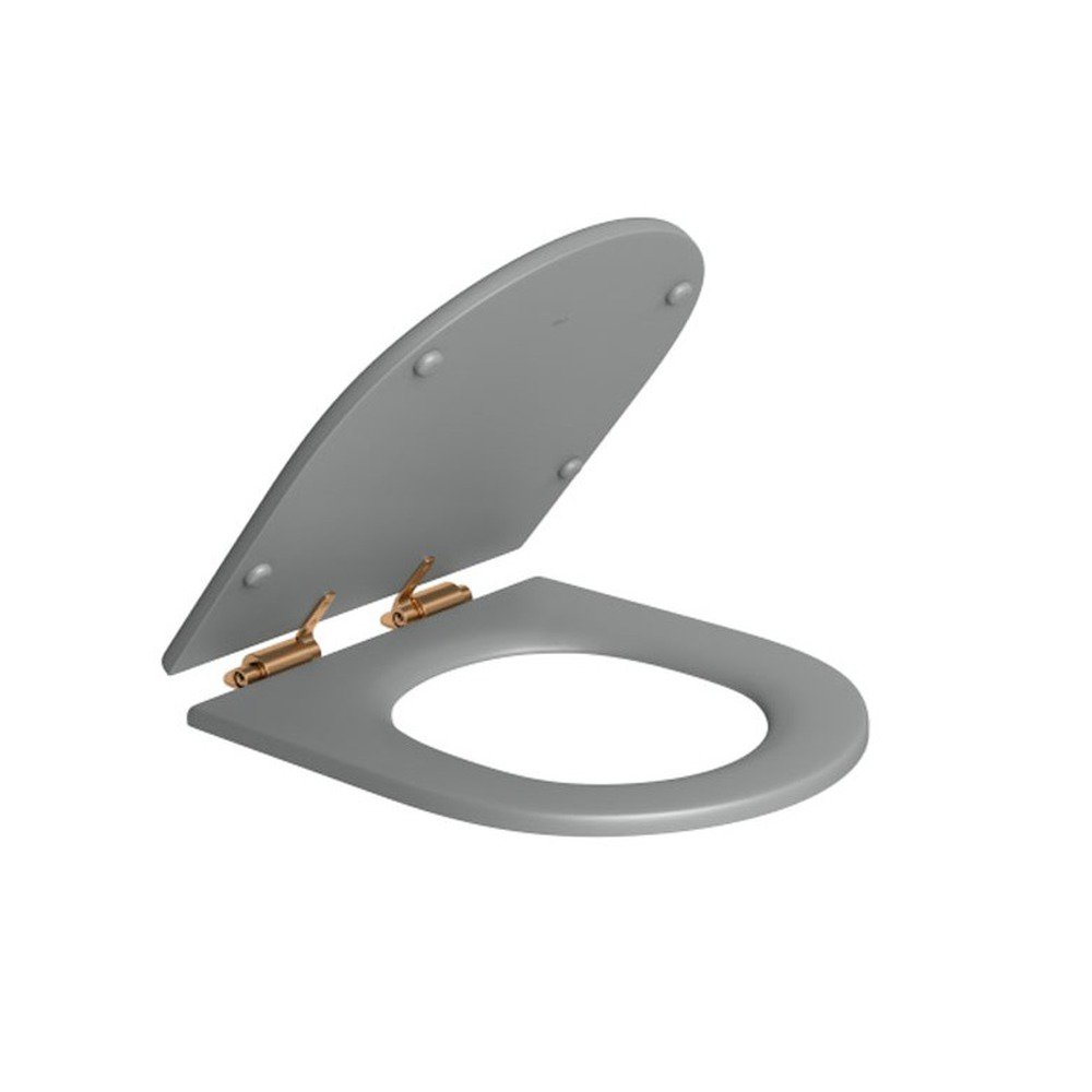 Assento Poliéster SlowClose Deca LK Cinza Fosco-Red Gold AP.237.GL.RD.86