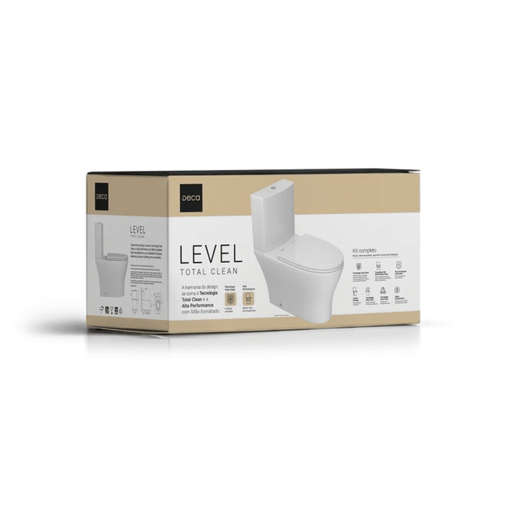 Kit Bacia com Caixa Acoplada Deca Nova Level Total Clean Branca KP.8520.17