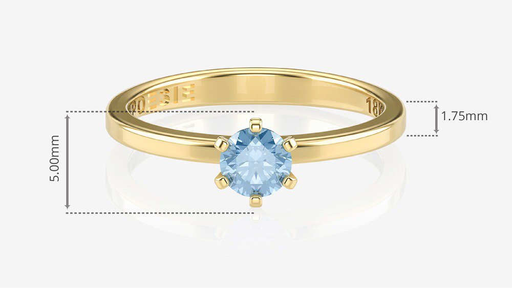 Anel de Noivado One II-Tp (medidas)