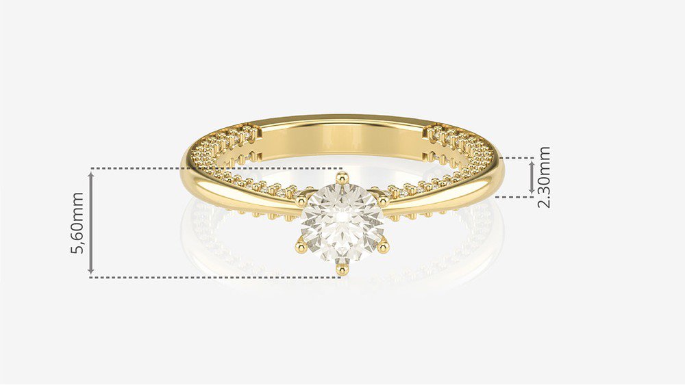 Anel de Noivado Splendora II (medidas)
