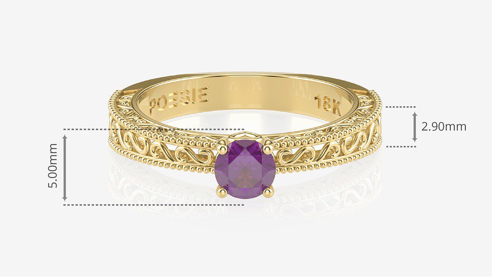 Anel de Noivado Relique II-Am (medidas)