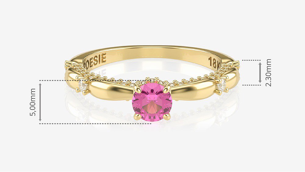 Anel de Noivado Ária II-Tu (medidas)