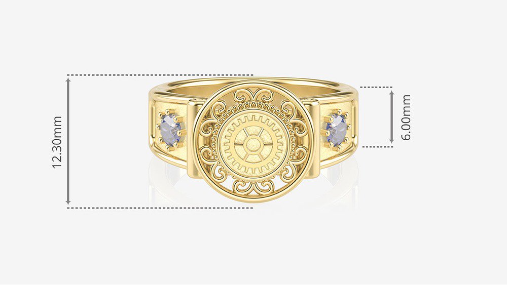 Anel de Formatura de Engenharia Sinete II (medidas)