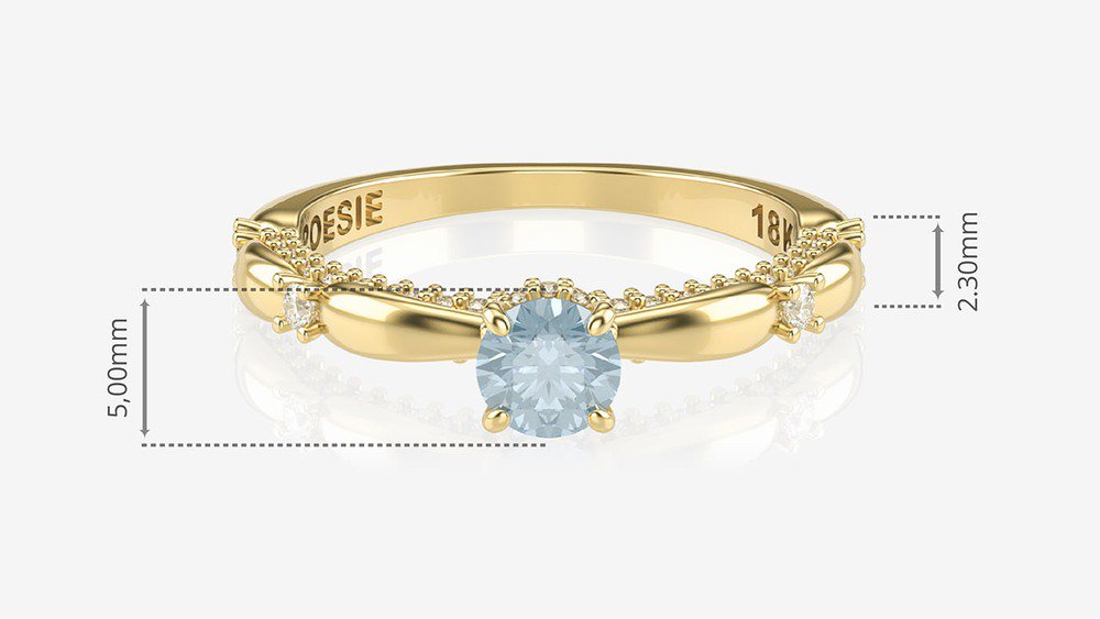 Anel de Noivado Ária II-Tp (medidas)