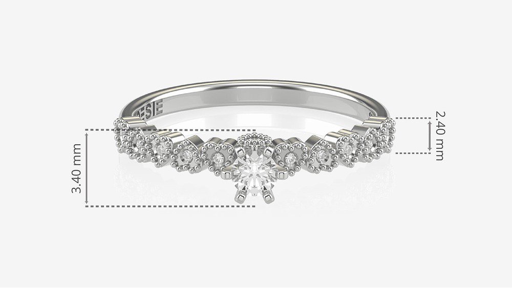 Anel de Noivado Sweet I (medidas)