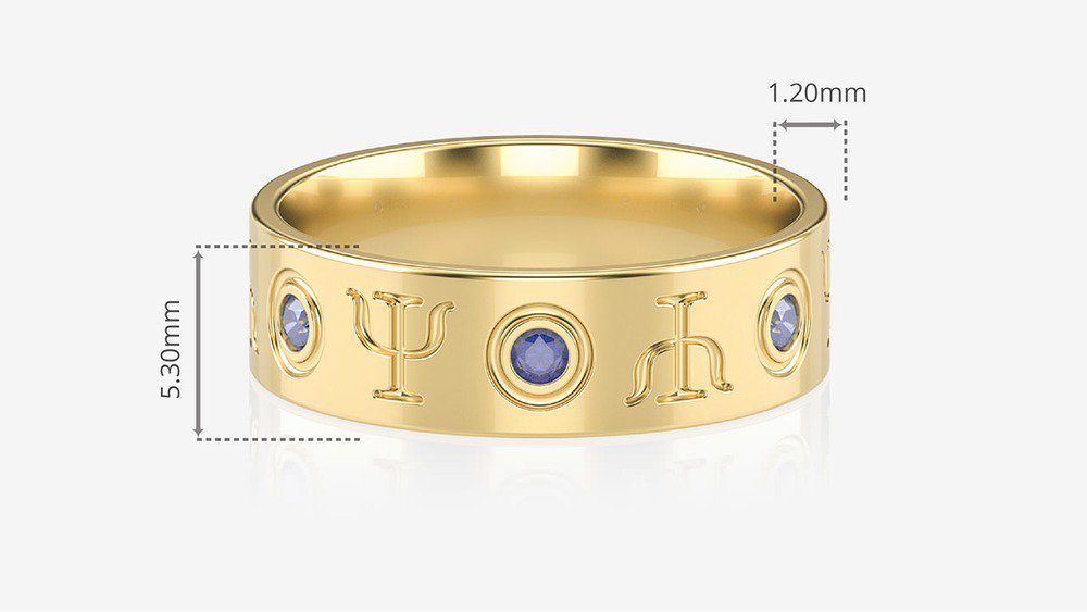 Anel de Formatura de Psicologia Mind II (Medidas)