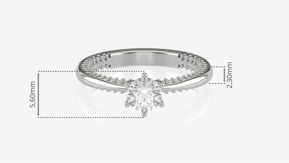 Anel de Noivado Splendora I (medidas)