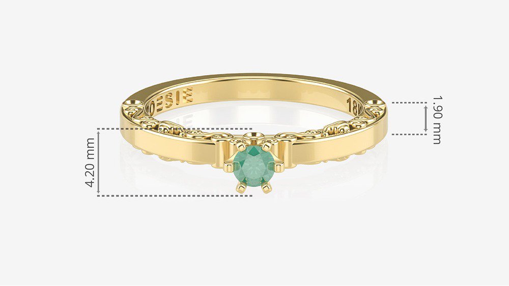 Anel de Formatura de Enfermagem Lamp II (medidas)