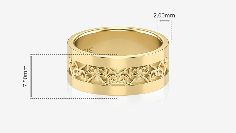 Aliança Lovewave II (medidas)