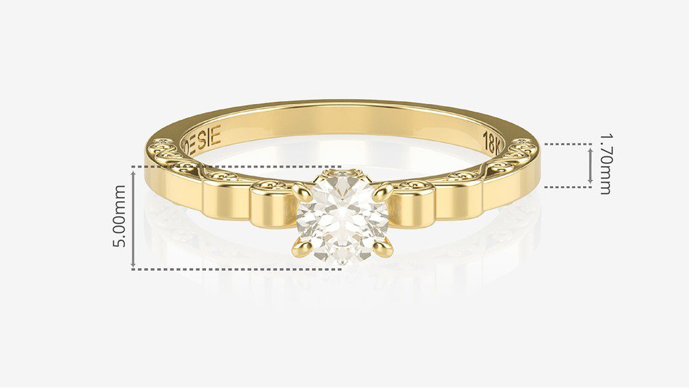 Anel de Noivado Sakura II (Medidas)