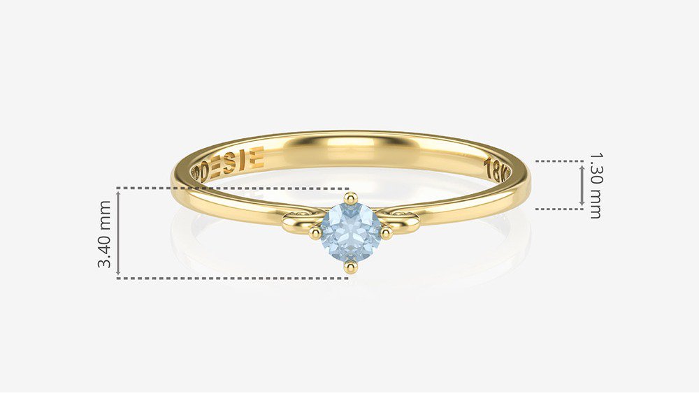 Anel de Noivado Koi II-Tp (medidas)