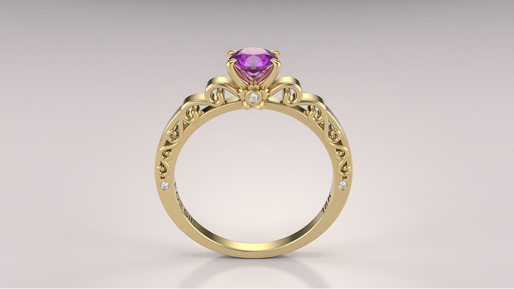 Anel de Noivado Sakura II-Am (2)