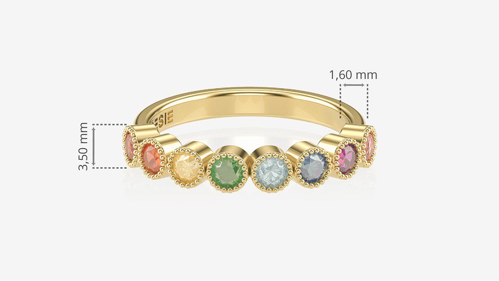 Aliança Kaleido II (medidas)