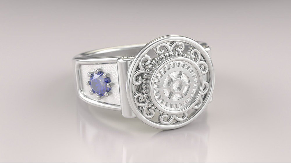 Anel de Formatura de Engenharia Sinete (Prata 925) (3)