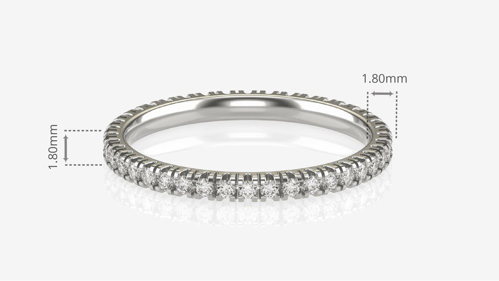 Aliança Eternity I (diamantes de laboratório) (medidas)