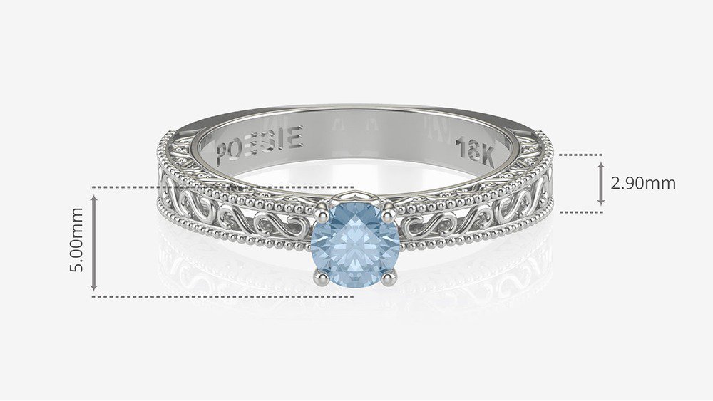 Anel de Noivado Relique I-Tp (medidas)