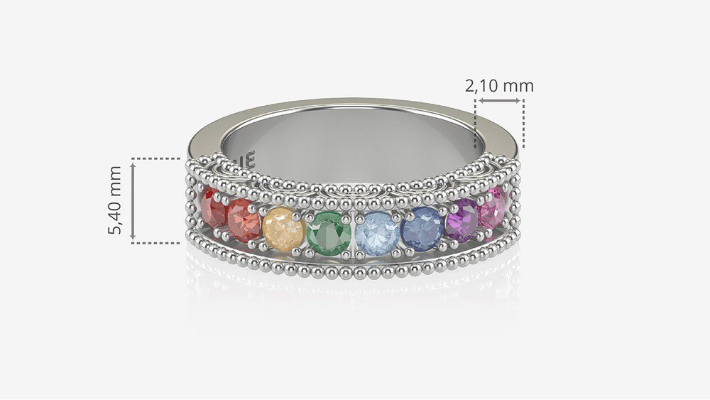 Aliança Arc-en-ciel I (medidas)