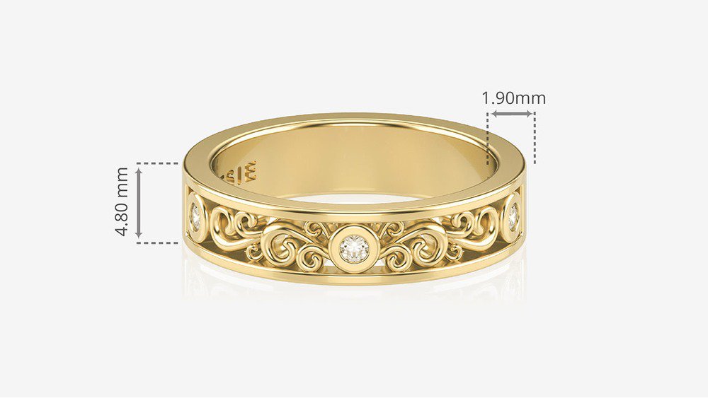 Aliança Arabesque II (medidas)