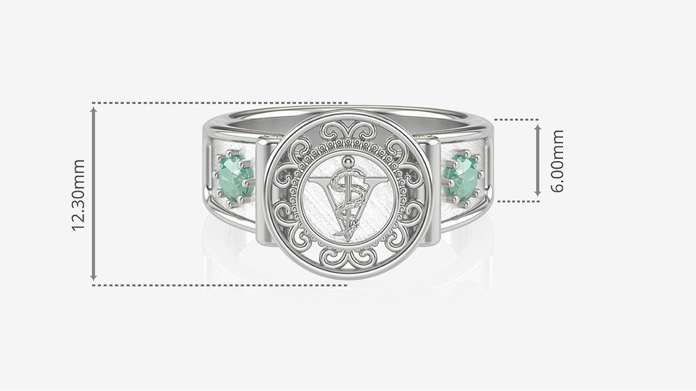 Anel de Formatura de Medicina Veterinária Sinete I (medidas)