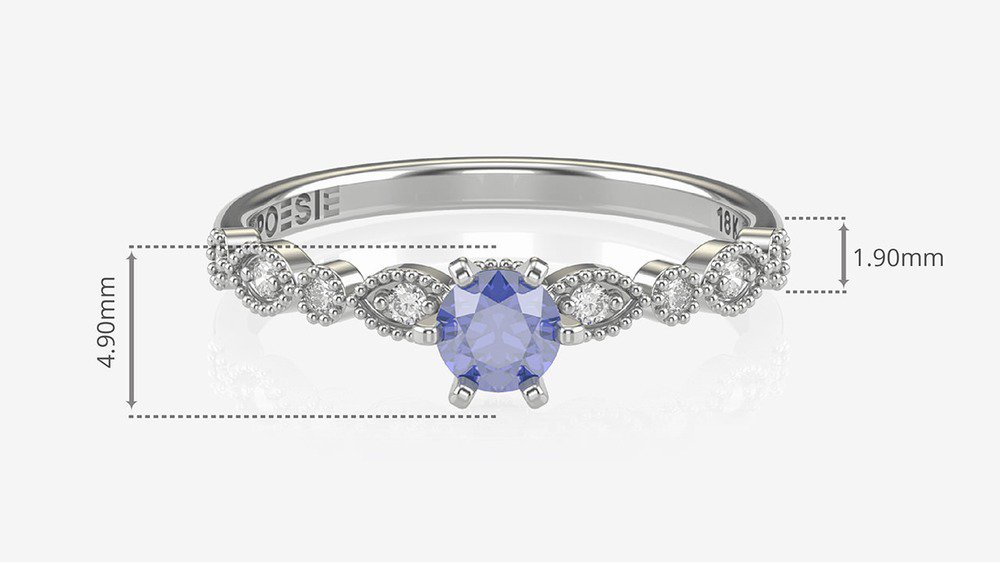Anel de Noivado Gran Destiny I-Sa (medidas)