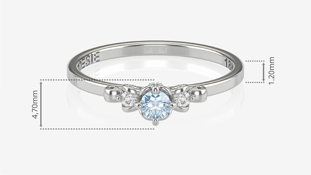 Anel de Noivado Liebe I-Tp (medidas)