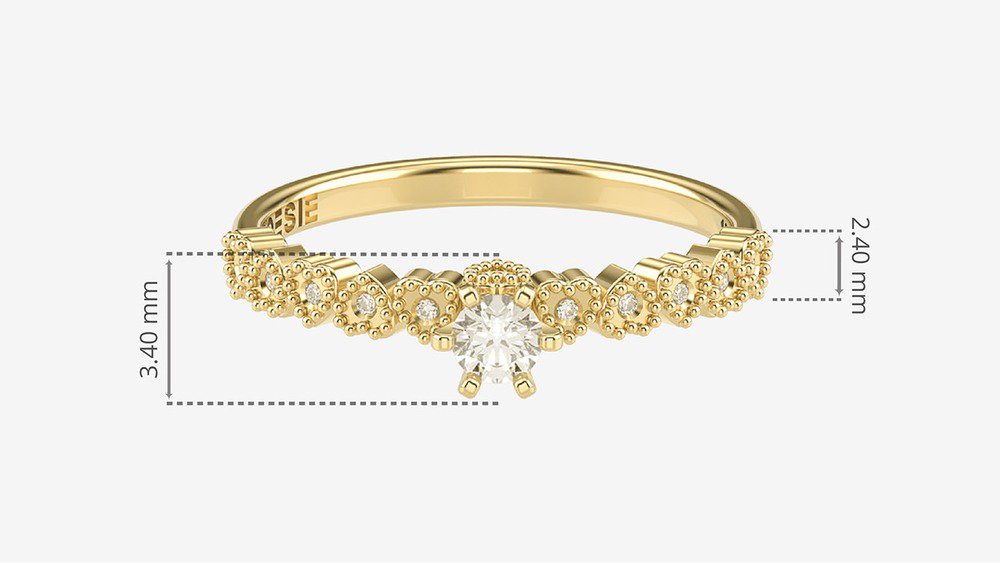 Anel de Noivado Sweet II (medidas)