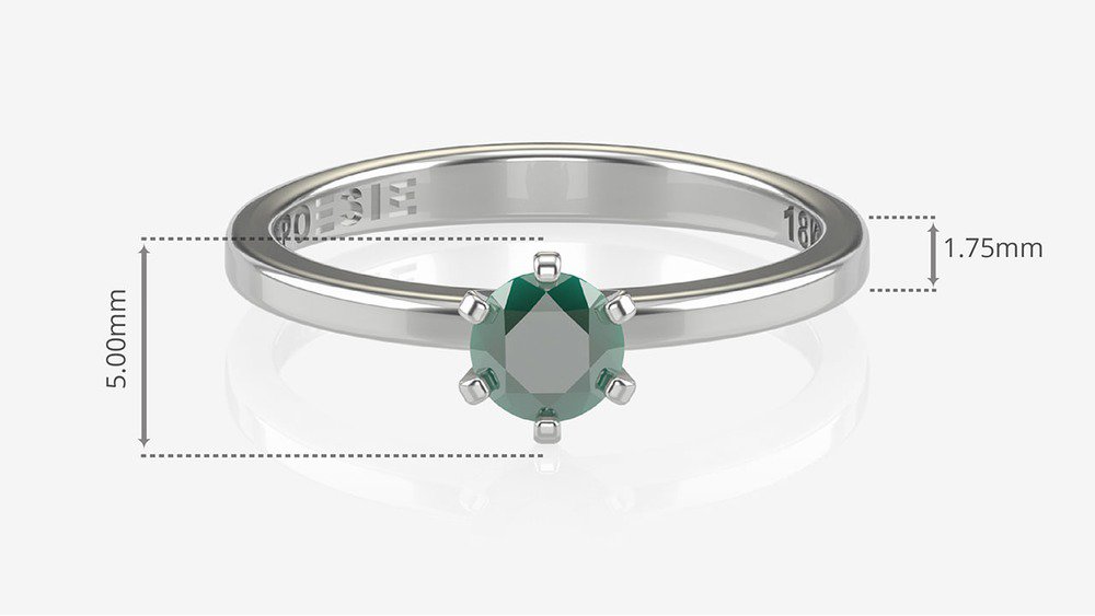 Anel de Noivado One I-TV (medidas)