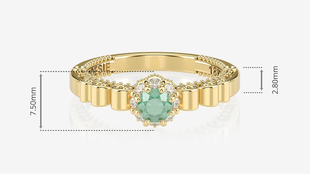 Anel de Noivado Impera II-Es (medidas)