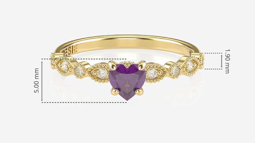 Anel de Noivado Valentine II-Am (Medidas)