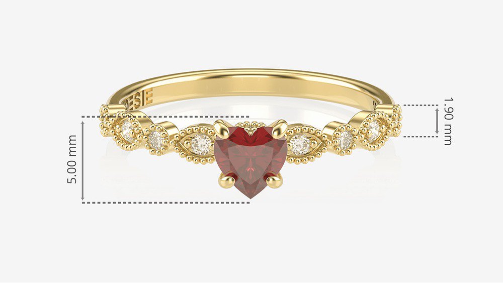 Anel de Noivado Valentine II-Ru (medidas)