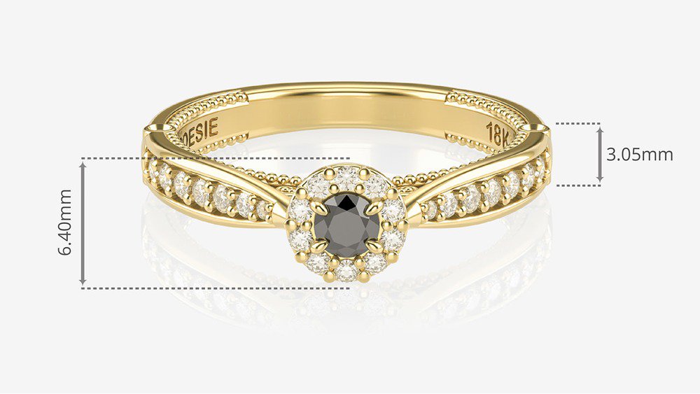 Anel de Noivado Uni Princess II-Dn (Medidas)