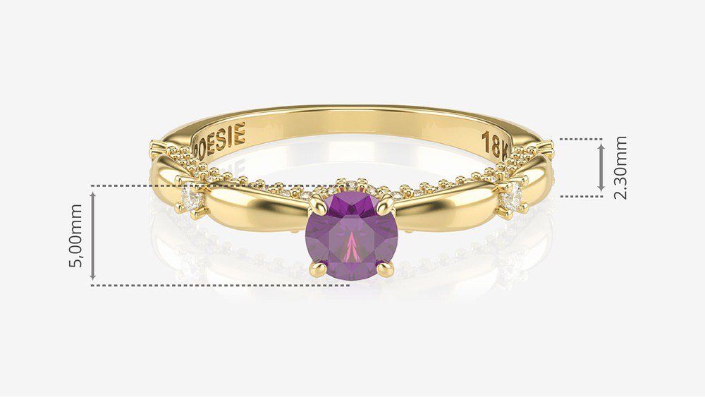 Anel de Noivado Ária II-Am (medidas)