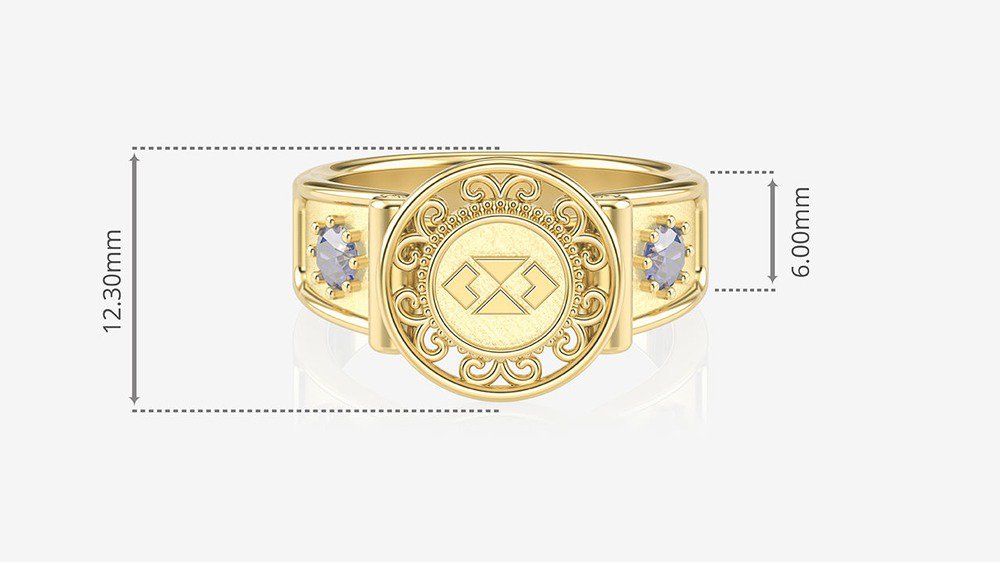 Anel de Formatura de Administração Sinete II (medidas)