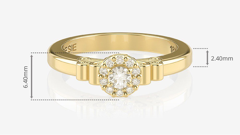 Anel de Noivado We II (medidas)