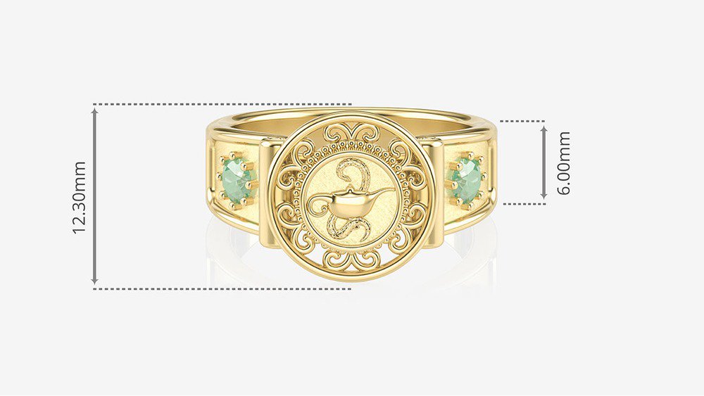 Anel de Formatura de Enfermagem Sinete II (medidas)