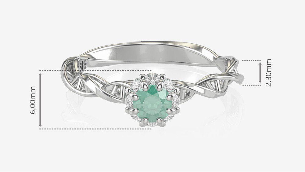 Anel de Formatura de Biomedicina Genoma I (medidas)