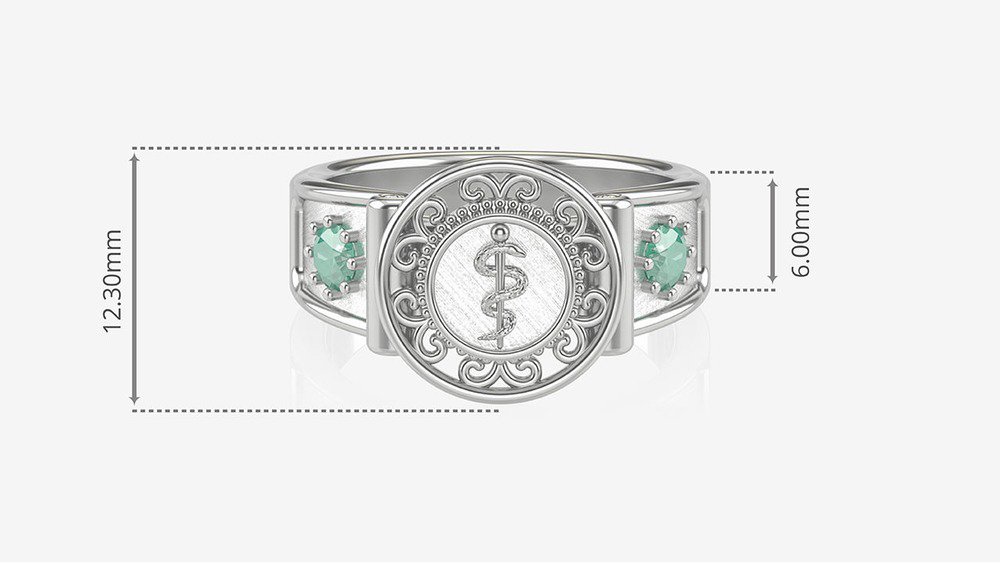 Anel de Formatura de Medicina Sinete I (medidas)