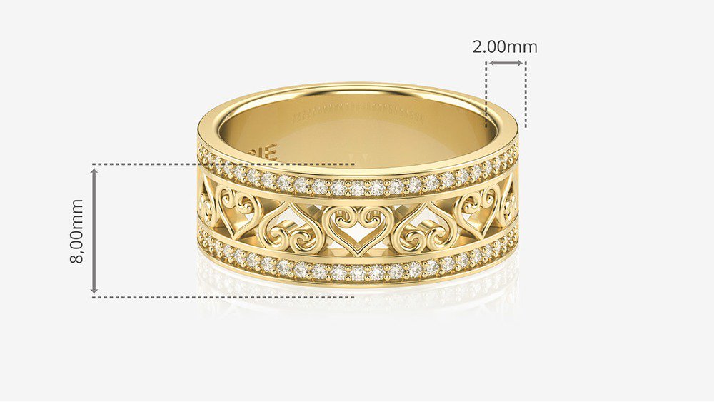 Aliança Loveloop II (medidas)