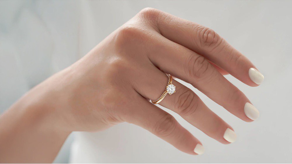 Anel de Noivado Splendora II (mão)