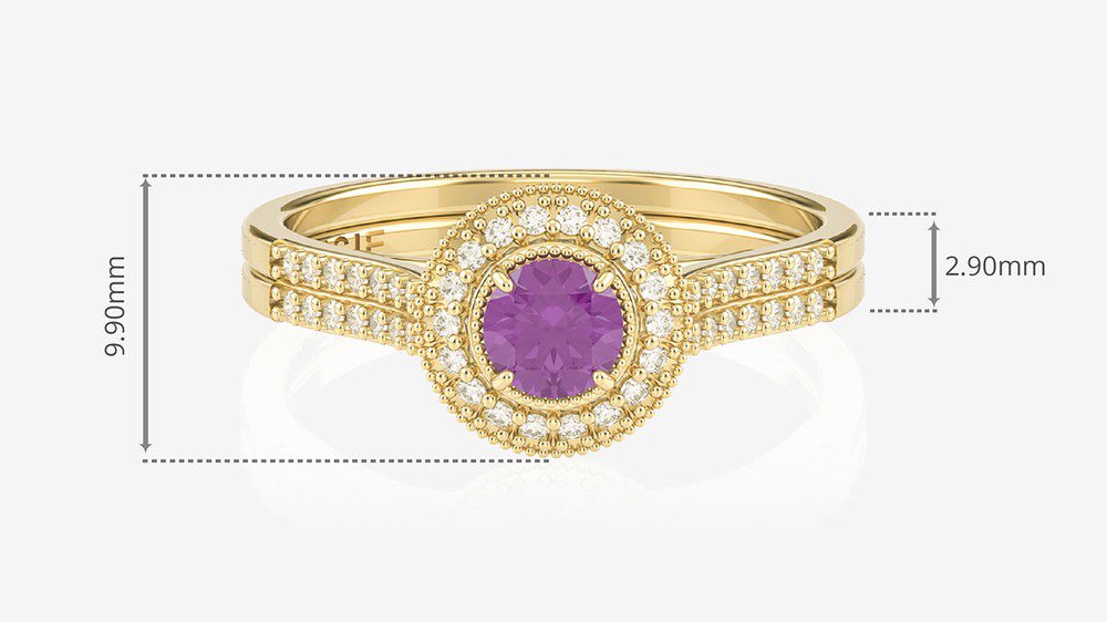 Anel de Noivado Enchanté II-Am (medidas)