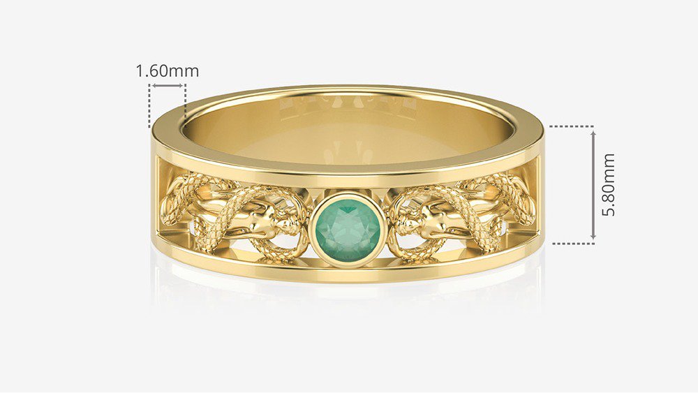 Anel de Formatura de Estética e Cosmética Hígia II (medidas)