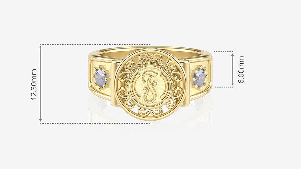 Anel de Formatura de Fonoaudiologia Sinete II (medidas)