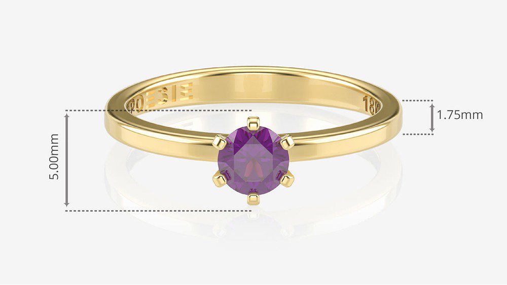 Anel de Noivado One II-Am (medidas)