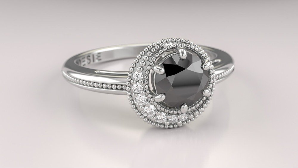 Anel de Noivado Dark Moon I (2)