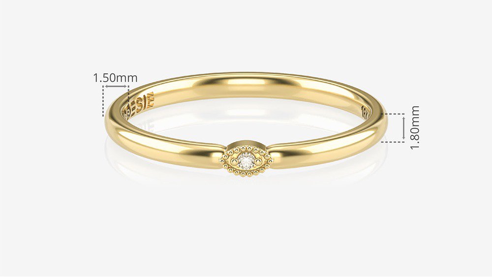 Aliança de Namoro Devotion II-A (medidas)