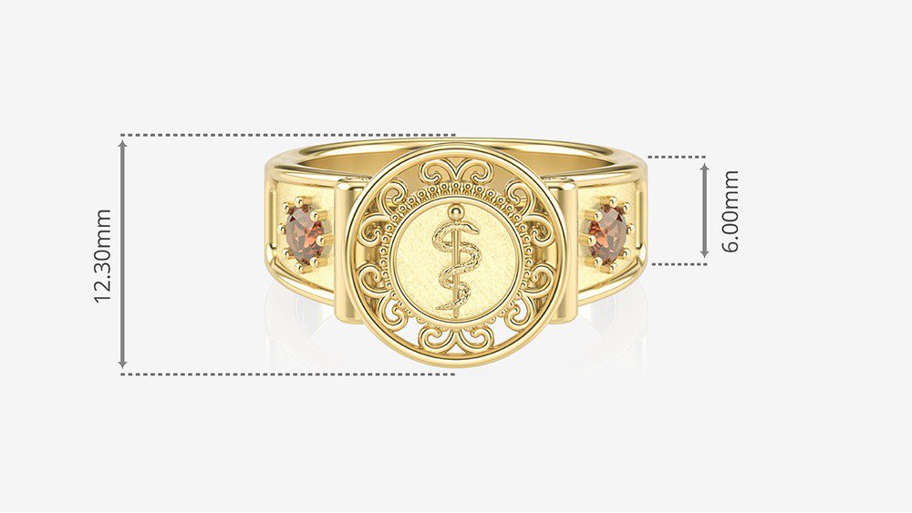 Anel de Formatura de Odontologia Sinete II (medidas)