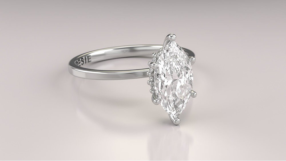 Anel de Noivado Aura Marquise I (diamantes de laboratório) (3)