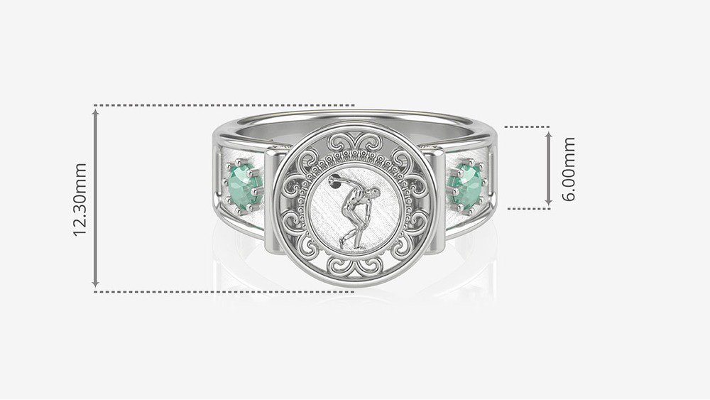 Anel de Formatura de Educação Física Sinete I (medidas)